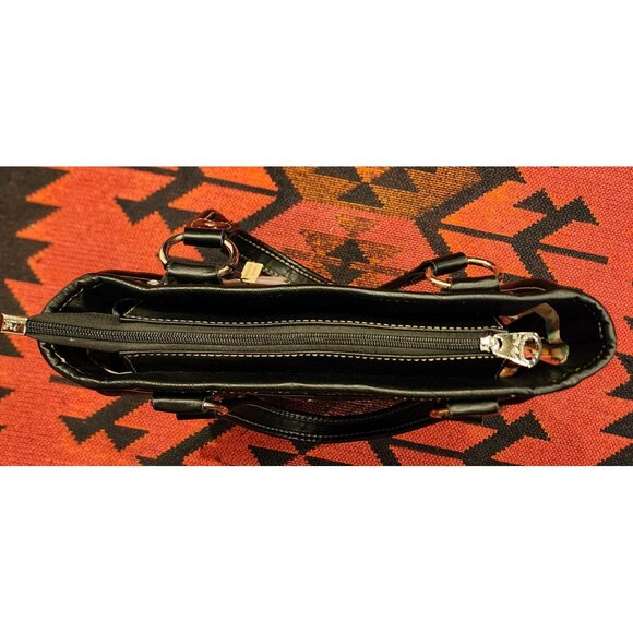 NEW Montana West Sugar Skull Studded PU Leather Handbag Black Multicolor - Picture 11 of 16